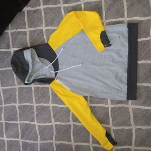 Gray/ Dk. Gray/ yellow side zip hoodie